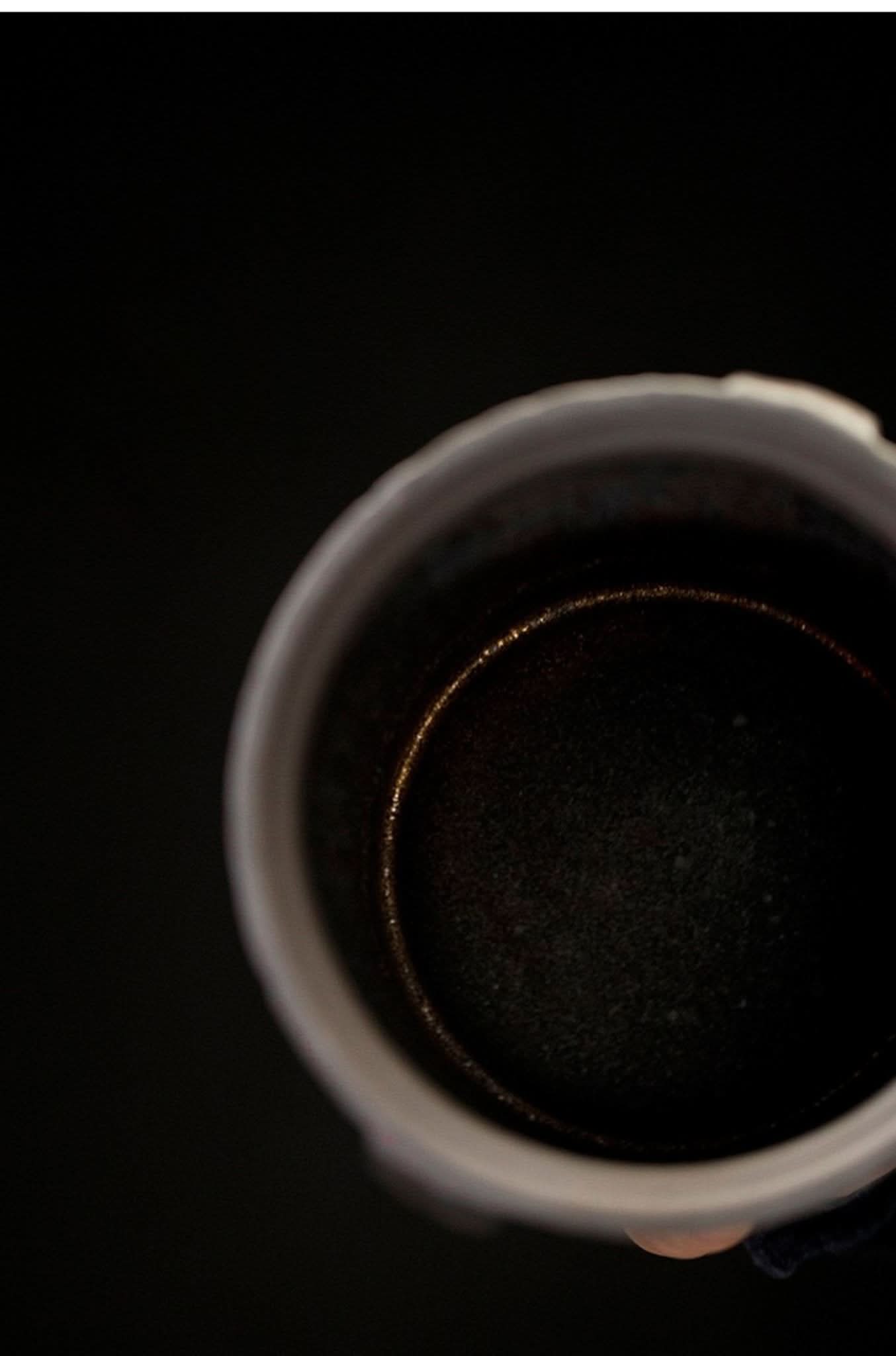 Vintage Japanese tea jar, ceramic with subtle gold rim, perfect for tea, coffee, sugar, spices.